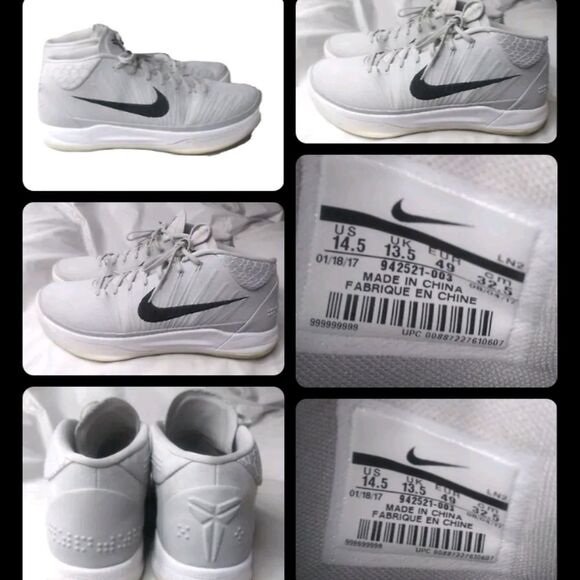 Nike Kobe A.D. Mid Wolf Grey Size 14.5 Men\'s Shoes